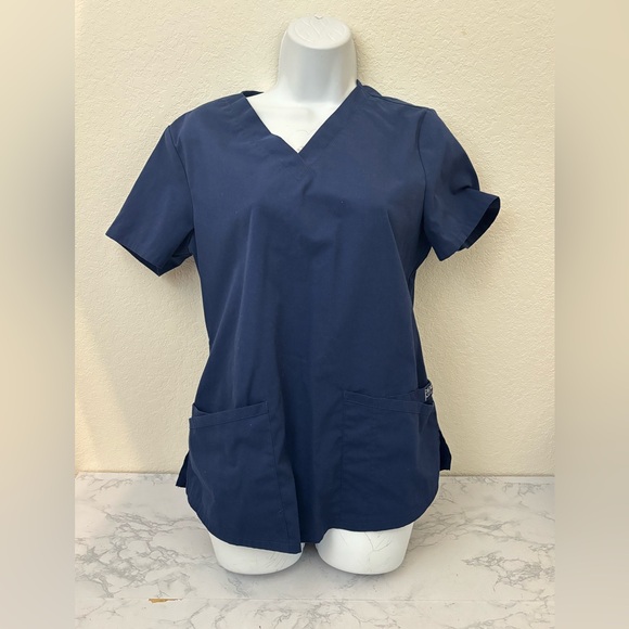 Cherokee Workwear Tops - Cherokee Workwear Womens Scrub Top S Blue Comfortable Stretch Professional